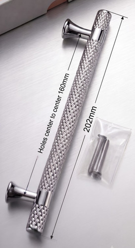 Knurled chrome cabinet handles - cabinet,