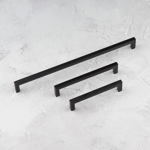 Black kitchen door handle matt - black,