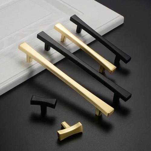 Black brushed gold drawer pull - gold,
